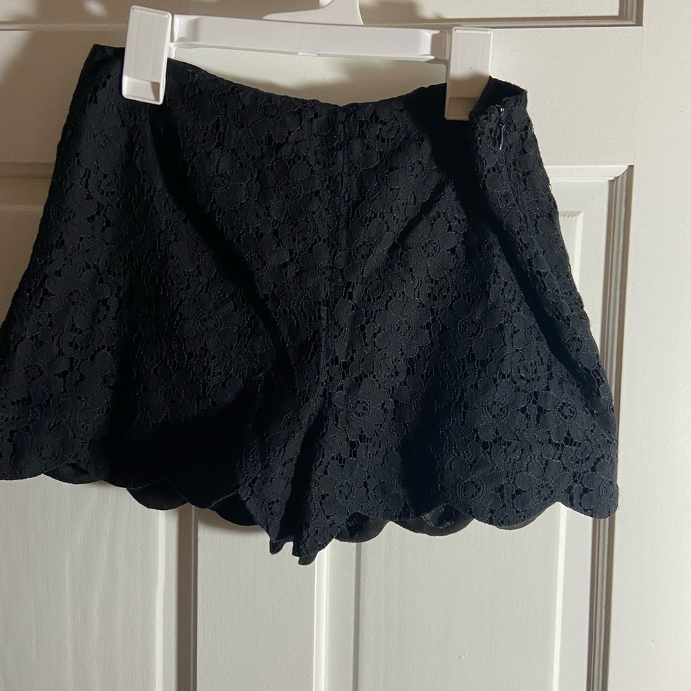 Monteau Black Lace Scalloped Shorts